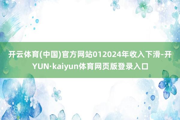开云体育(中国)官方网站　　01　　2024年收入下滑-开YUN·kaiyun体育网页版登录入口