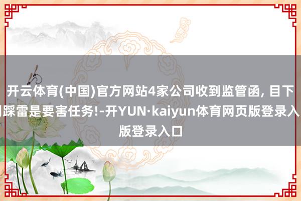 开云体育(中国)官方网站4家公司收到监管函, 目下别踩雷是要害任务!-开YUN·kaiyun体育网页版登录入口