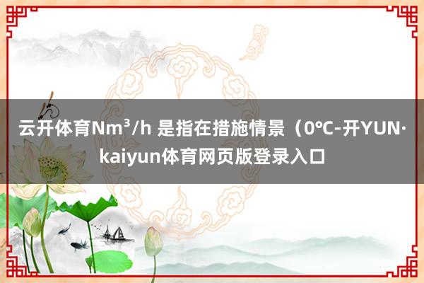 云开体育Nm³/h 是指在措施情景（0℃-开YUN·kaiyun体育网页版登录入口