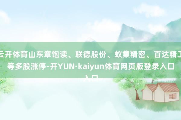 云开体育山东章饱读、联德股份、蚁集精密、百达精工等多股涨停-开YUN·kaiyun体育网页版登录入口