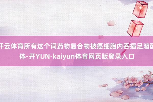 开云体育所有这个词药物复合物被癌细胞内吞插足溶酶体-开YUN·kaiyun体育网页版登录入口