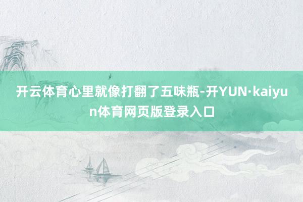 开云体育心里就像打翻了五味瓶-开YUN·kaiyun体育网页版登录入口