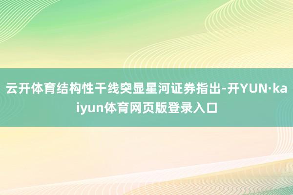 云开体育结构性干线突显星河证券指出-开YUN·kaiyun体育网页版登录入口