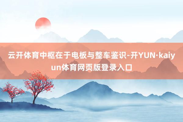 云开体育中枢在于电板与整车鉴识-开YUN·kaiyun体育网页版登录入口